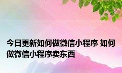 微信小程序卖东西的利与弊（探究微信小程序作为销售平台的优势与挑战）  第2张