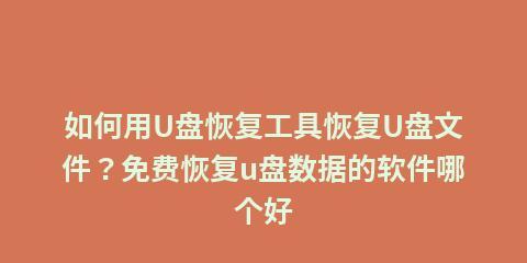 免费U盘数据恢复软件推荐（快速恢复误删除、丢失数据）  第1张